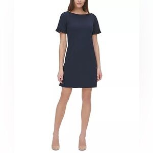 Tommy Hilfiger Navy Mini Dress with Ruffle Sleeves